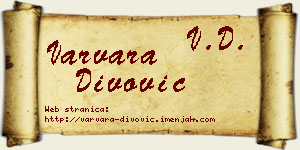 Varvara Divović vizit kartica